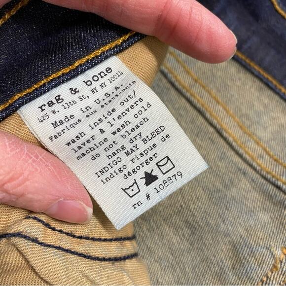 Rag & Bone Denim Blue Jeans Harrow Skinny Pants Dark Wash Womens Size 28 - Picture 3 of 8